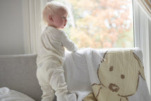 Load image into Gallery viewer, Teddy Bear and Plaid Cotton Muslin Newcastle Blanket
