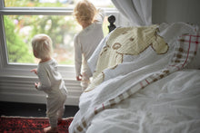 Load image into Gallery viewer, Teddy Bear and Plaid Cotton Muslin Newcastle Blanket

